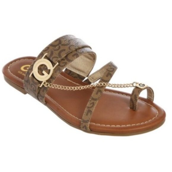 GBG Los Angeles Leather G Buckle Logo Toe ring Slide Sandals🆕FAST😮‍💨⚡🚚 - Picture 1 of 16